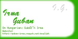 irma guban business card